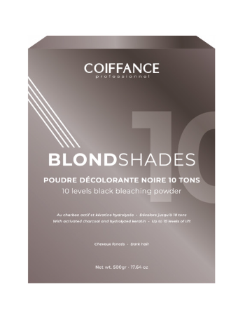 Осветляющая пудра с активированным углем и гидролизованым кератином Coiffance Blondshades 10 levels Black Bleaching Powder 500г