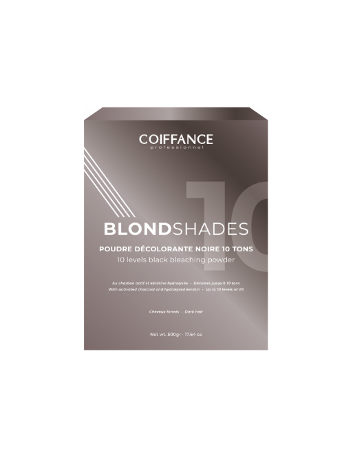 Осветляющая пудра с активированным углем и гидролизованым кератином Coiffance Blondshades 10 levels Black Bleaching Powder 500г