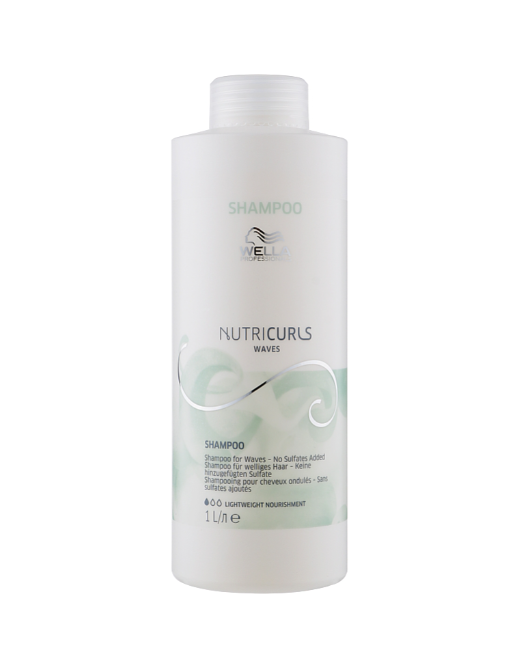 Бессульфатный шампунь для вьющихся волос Wella Professionals Nutricurls Waves Shampoo 1000мл