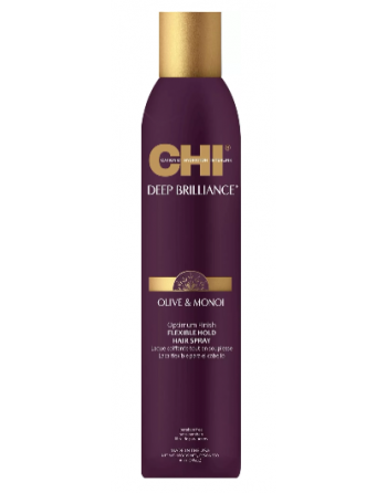 Лак эластичной фиксации CHI Deep Brilliance Olive and Monoi Optimum Finish Flexible Hold Hair Spray 284г