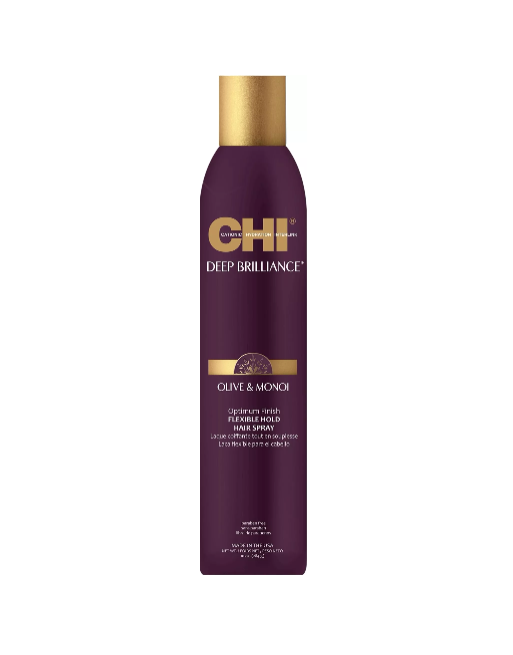 Лак эластичной фиксации CHI Deep Brilliance Olive and Monoi Optimum Finish Flexible Hold Hair Spray 284г